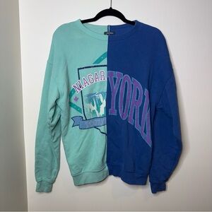 🖤Color Black Two-Tone Graphic Sweatshirt